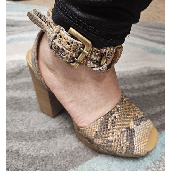 Free people Snakeskin platform block 4.5 in heels Size6.5 - Picture 5 of 7